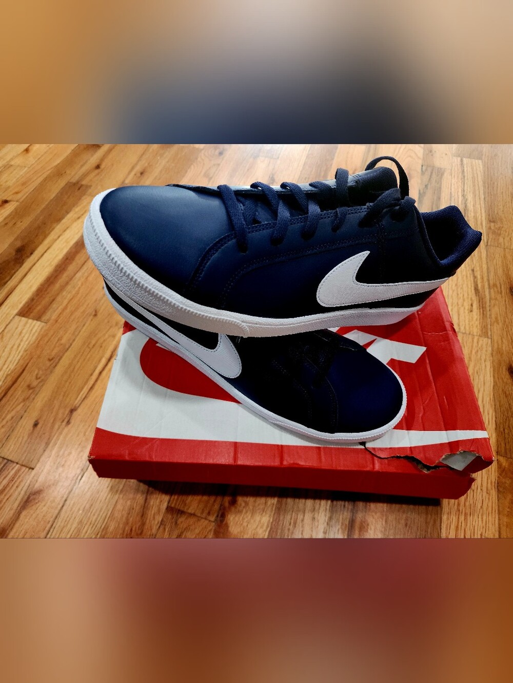 Nike Men's Navy and White Low-Top Athletic Sneakers